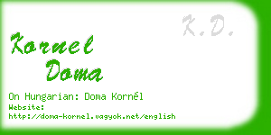 kornel doma business card