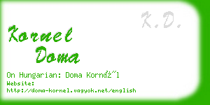 kornel doma business card